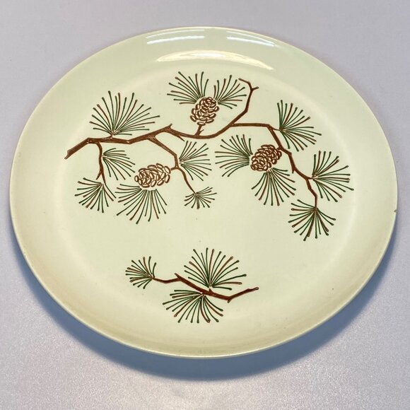 Vintage Stetson Marcrest Dinnerware Misty Pine Cone Dinner Plate 9.5" MCM Retro - Picture 2 of 12
